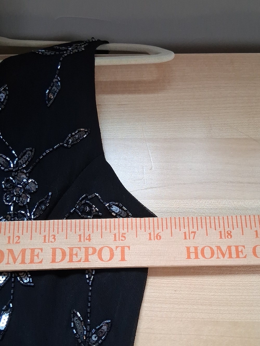 J Kara Vintage Black Beaded Midi Dress Size 10 Flapper Art Deco Formal Evening - Picture 13 of 16